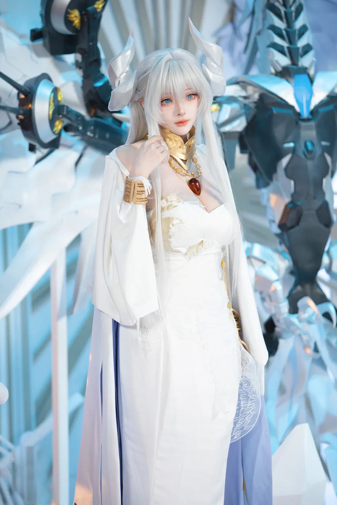 [Valparaiso cosplay] Azur Lane White Gown and Mechanical Wings Styling Record by 木犀 - Image 7