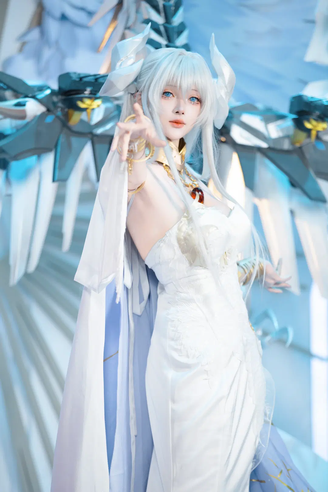 [Valparaiso cosplay] Azur Lane White Gown and Mechanical Wings Styling Record by 木犀 - Image 8
