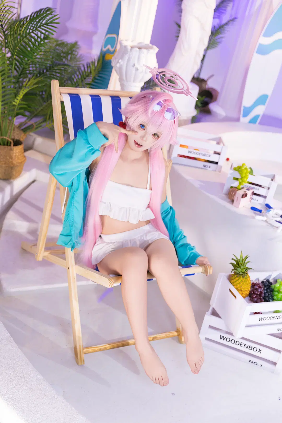 蔚蓝档案, 泳装, 小鸟游星野cos, 夏日写真, 沙滩