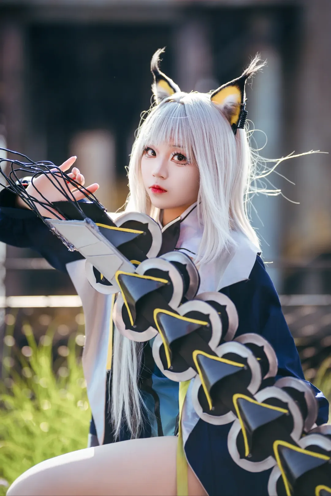 明日方舟, 凯尔希cos, 机能风cos, 工业风写真, 银发兽耳 - 第3张