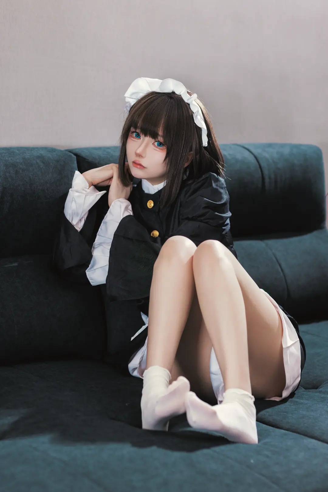 cosplay, 女仆装cos, 琉璃川椿cos, 白丝袜, 没落贵族琉璃川