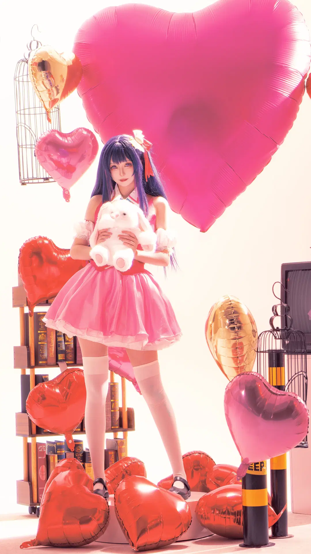 コスプレ, ポートレート, 白ストッキング, 星野アイ コスプレ, ピンクのワンピース