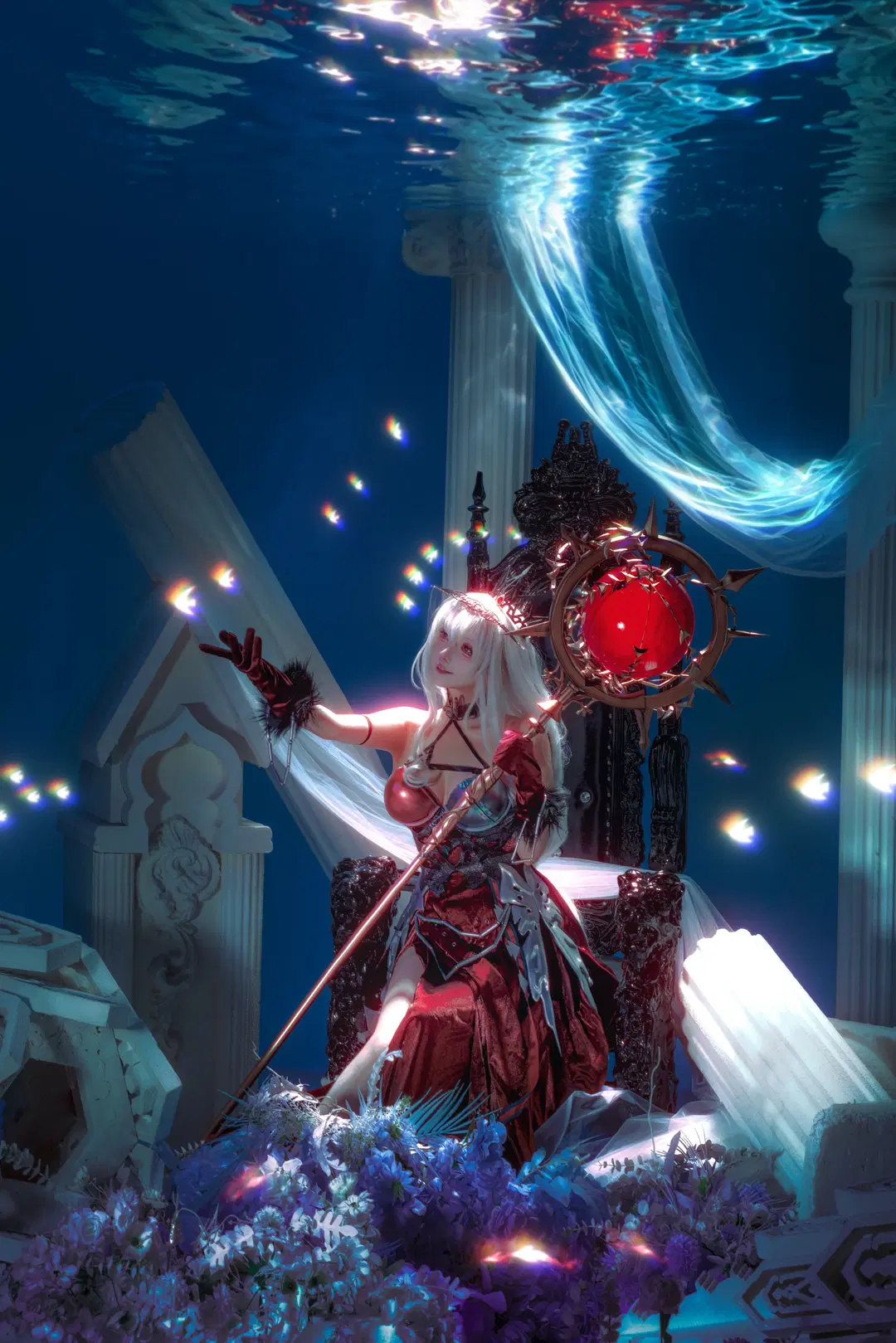 明日方舟, 明日方舟cos, 浊心斯卡蒂cos, 水下cosplay, 奇幻风写真