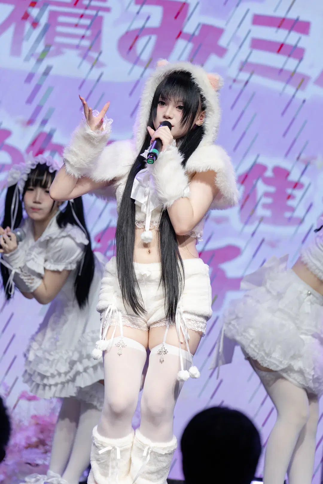 [Underground idol] Fuwafuwa Yume: White Plush cat ears stage performance outfit Photo Record by Kimi - Image 2