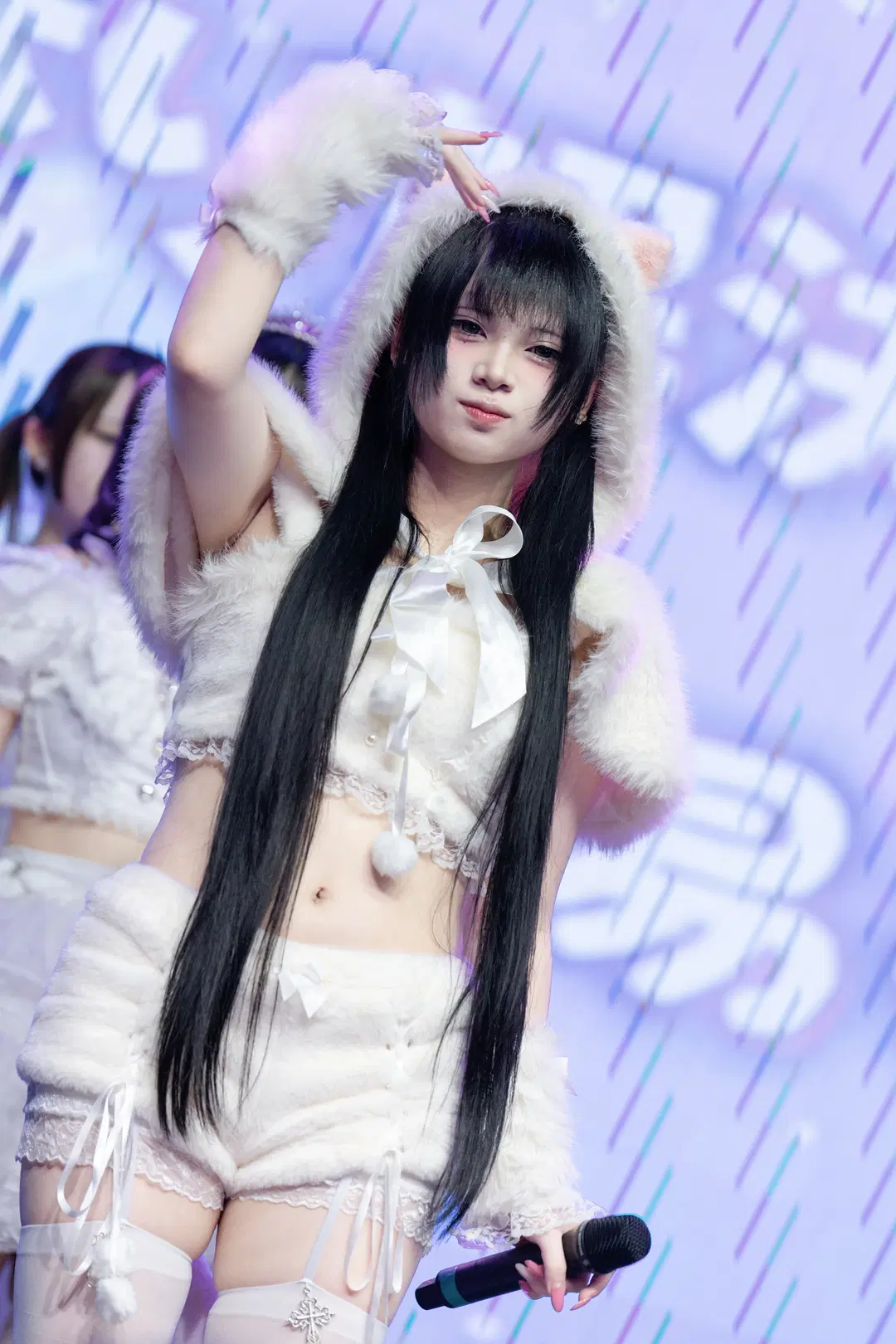 [Underground idol] Fuwafuwa Yume: White Plush cat ears stage performance outfit Photo Record by Kimi - Image 3