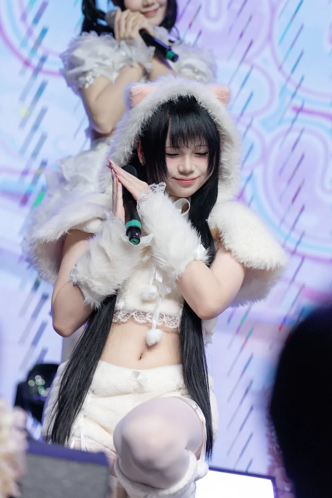 [Underground idol] Fuwafuwa Yume: White Plush cat ears stage performance outfit Photo Record by Kimi - Image 4