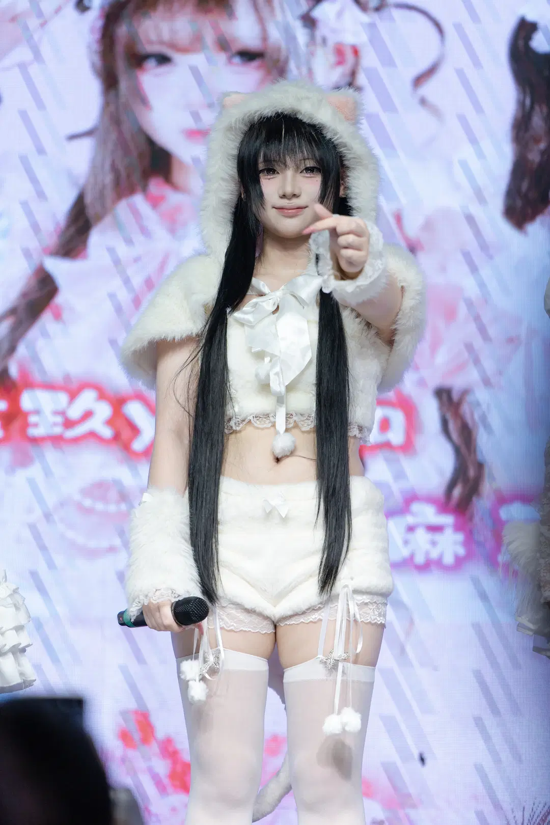 [Underground idol] Fuwafuwa Yume: White Plush cat ears stage performance outfit Photo Record by Kimi - Image 7