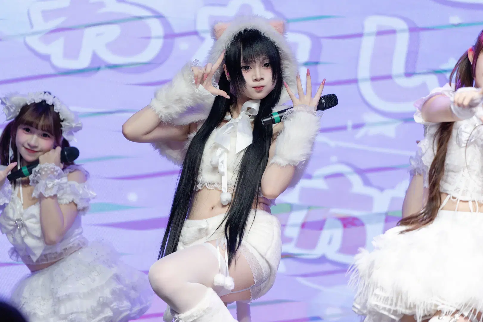[Underground idol] Fuwafuwa Yume: White Plush cat ears stage performance outfit Photo Record by Kimi - Image 9