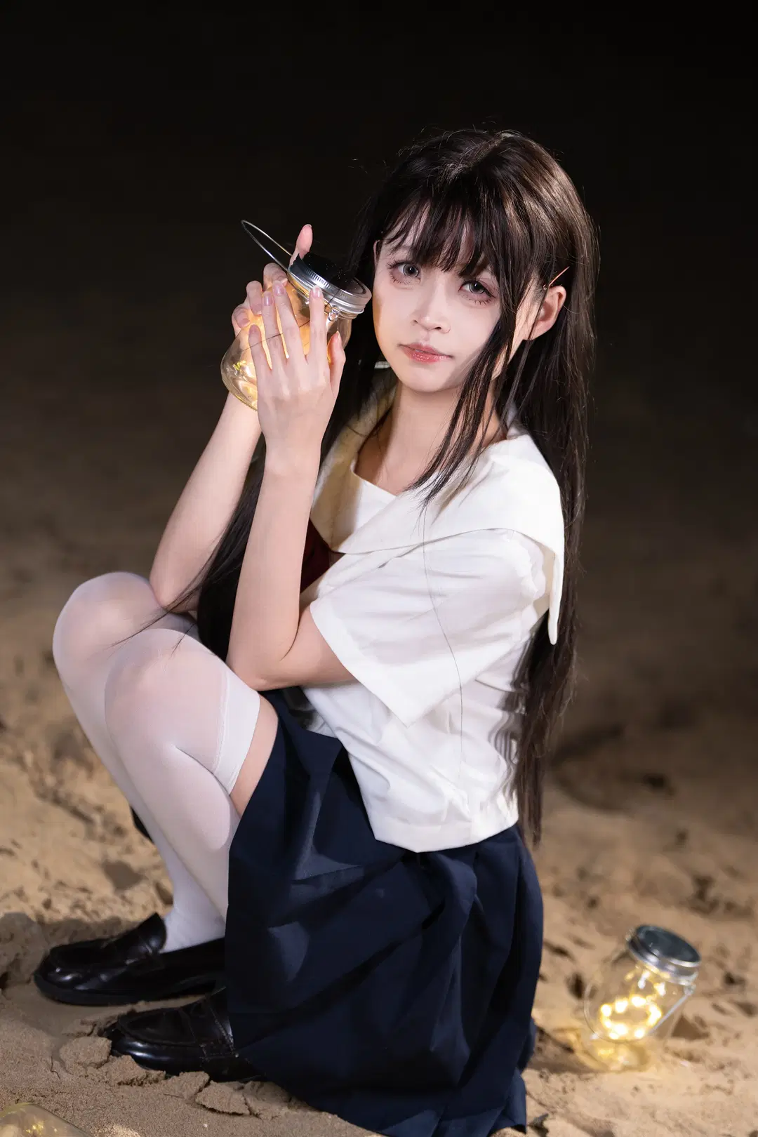 Summer Night Beach Sailor suit JK Night portrait Photoshoot by Kimi - Image 3