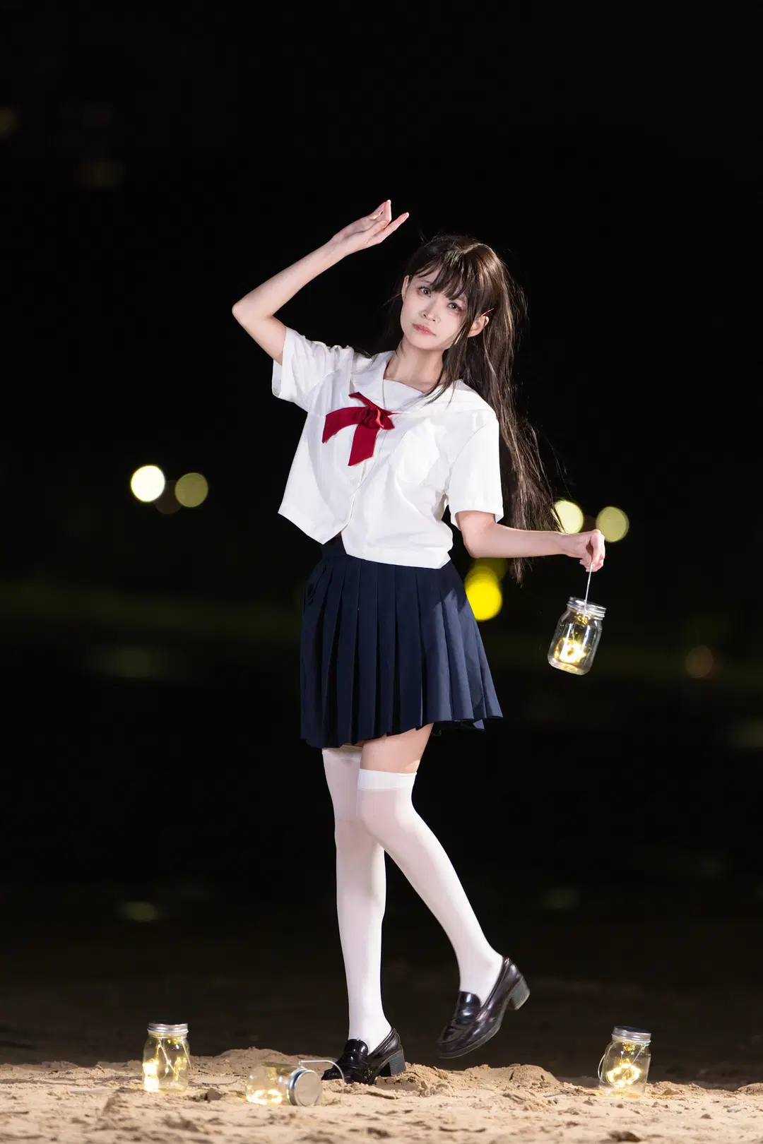 Summer Night Beach Sailor suit JK Night portrait Photoshoot by Kimi - Image 5