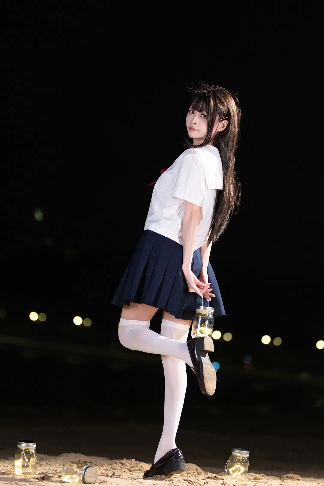 Summer Night Beach Sailor suit JK Night portrait Photoshoot by Kimi - Image 7