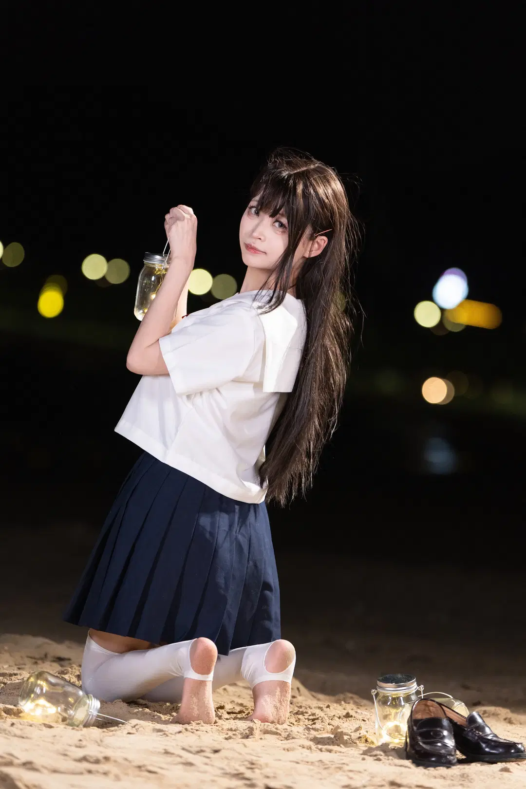 Summer Night Beach Sailor suit JK Night portrait Photoshoot by Kimi - Image 8