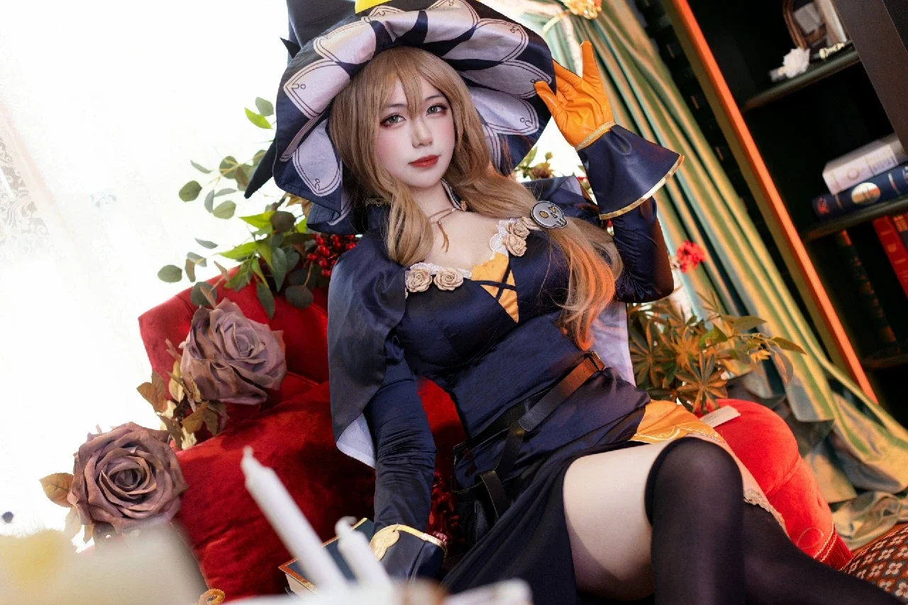 二次元, 原神, cosplay, 麗莎cos, 絲襪