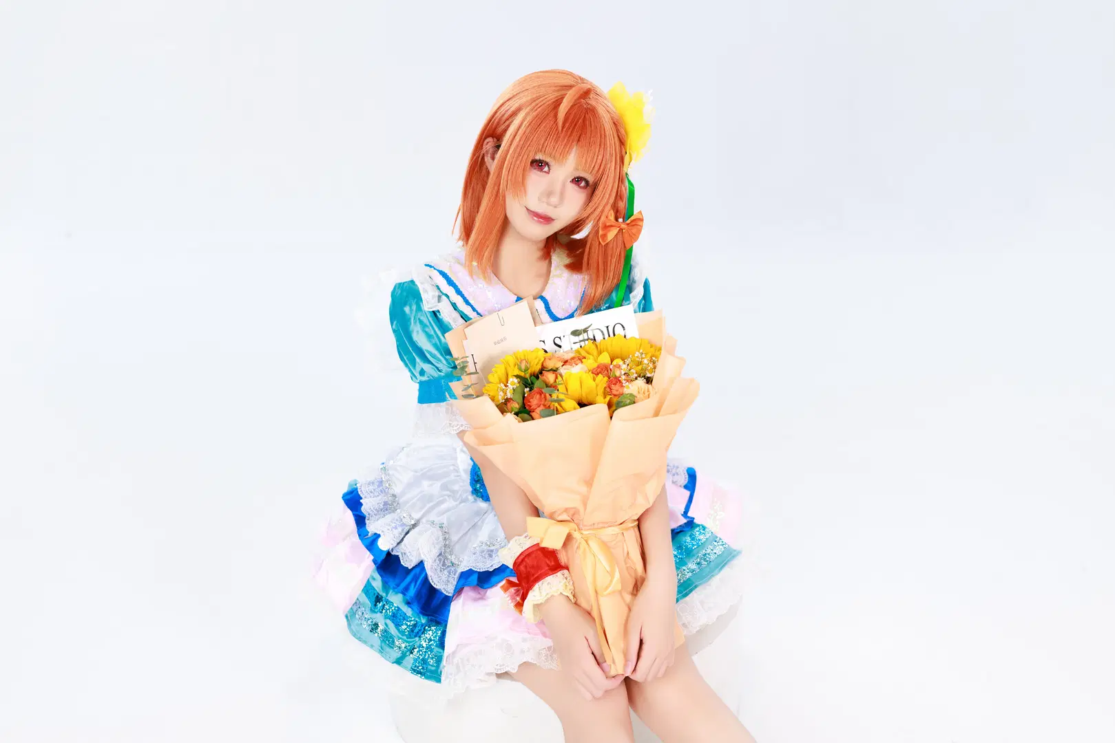 向日葵写真, lovelive aqours, 打歌服cos, 高海千歌cos, 水团cos
