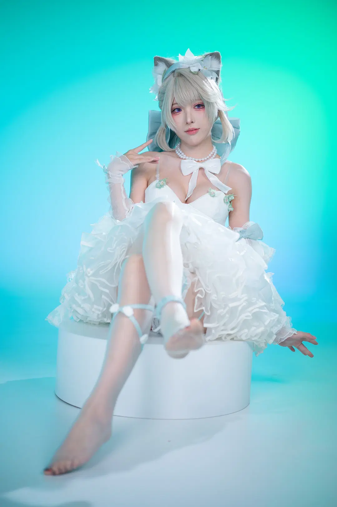 原神, 琳妮特cos, 魔法少女, 原神cos, 丝袜