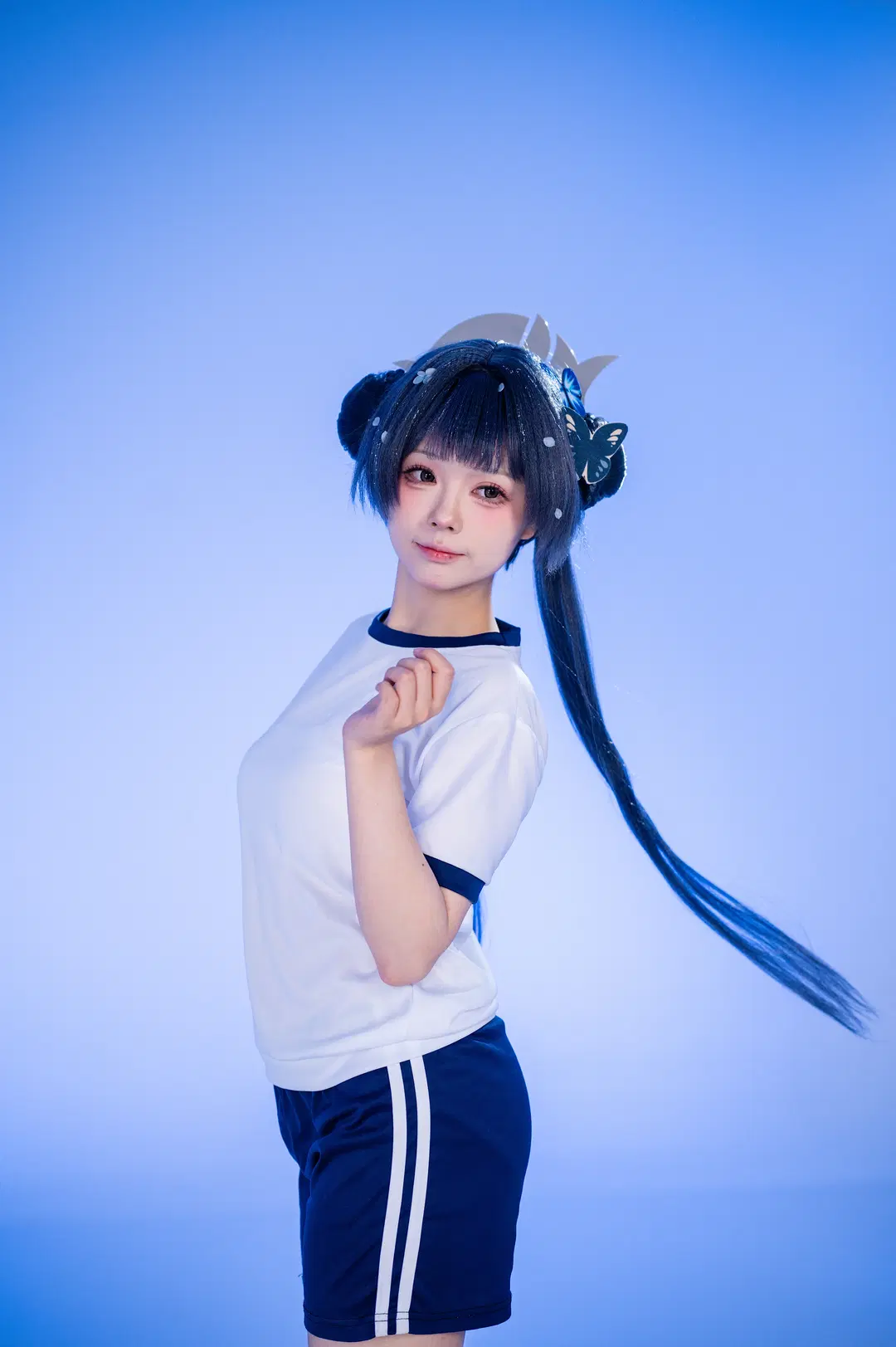 【妃咲cos】蔚藍檔案體操服，白絲過膝襪熱身日常 - 洛会像欧皇一样幸运 - 第6張