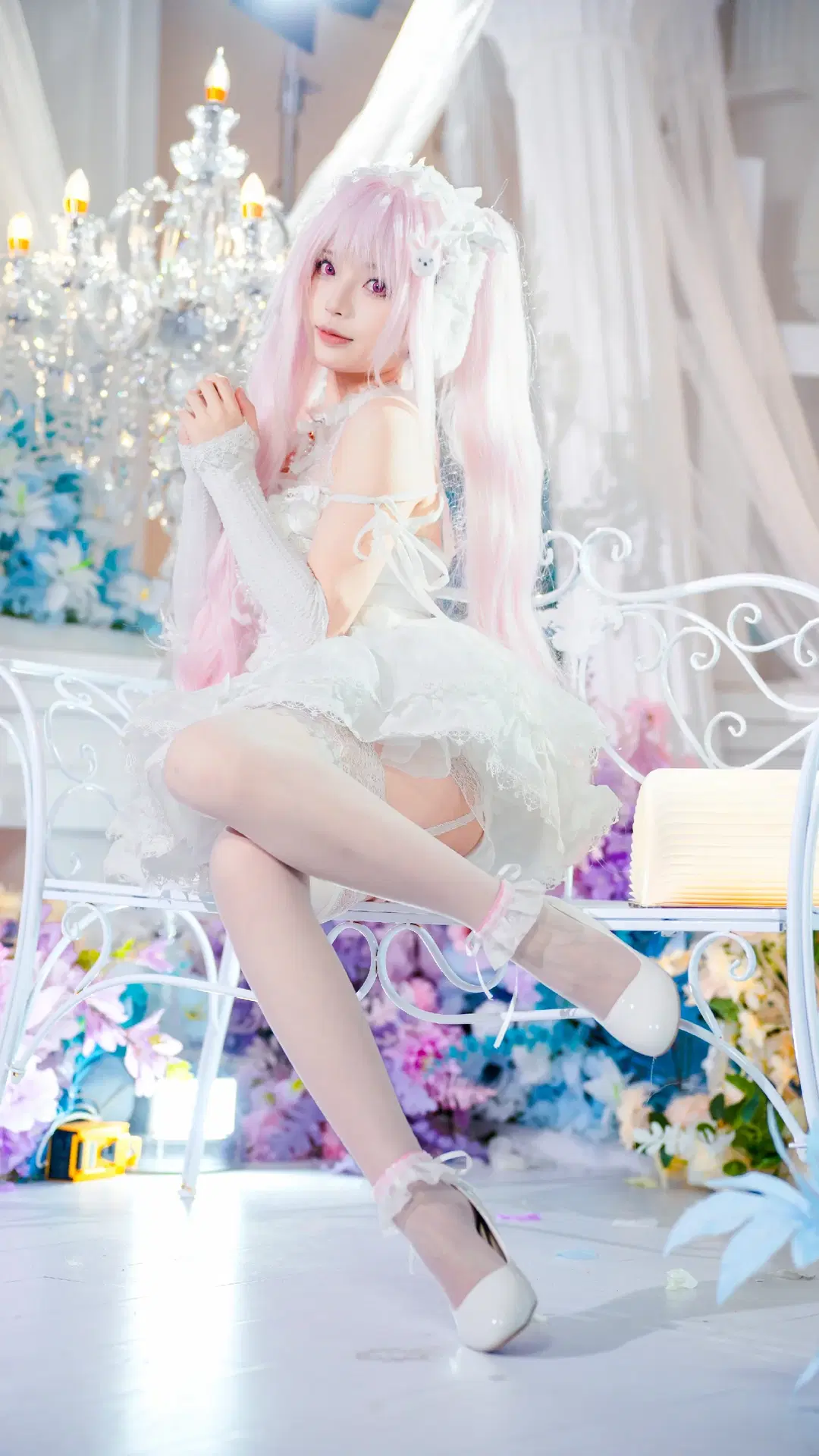 【愛麗絲cos】NIKKE純白婚禮造型與兔耳白絲 - Doodle荼鸦（二次元版） - 第2張