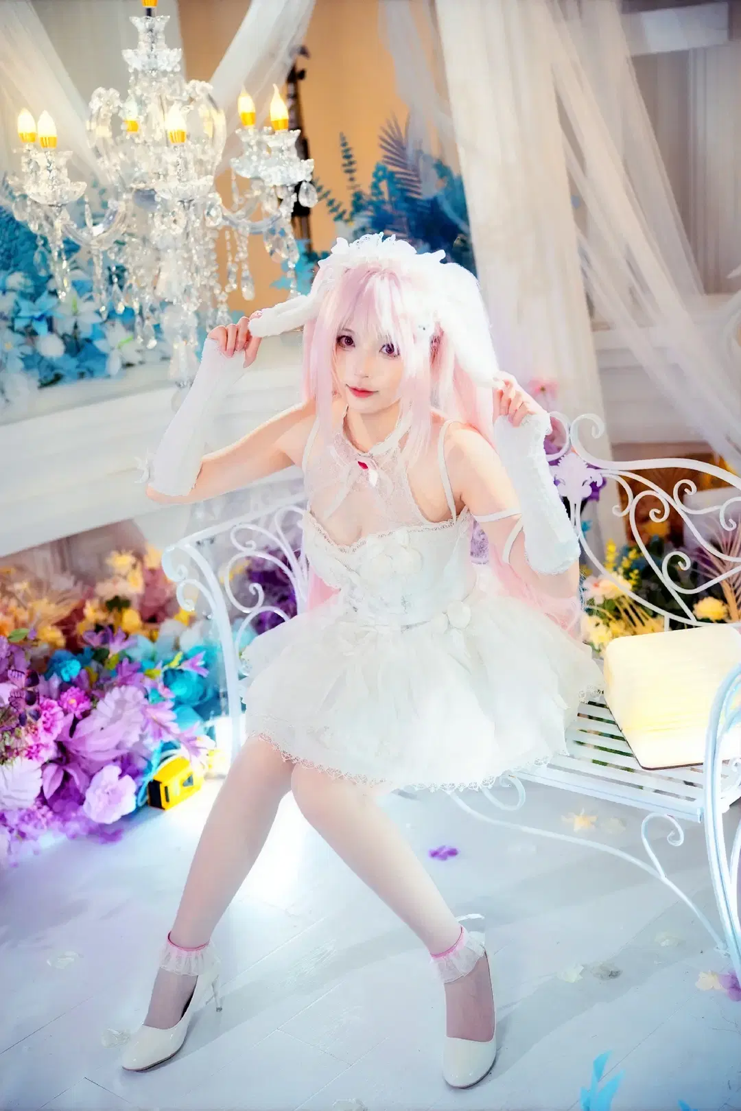 【愛麗絲cos】NIKKE純白婚禮造型與兔耳白絲 - Doodle荼鸦（二次元版） - 第3張