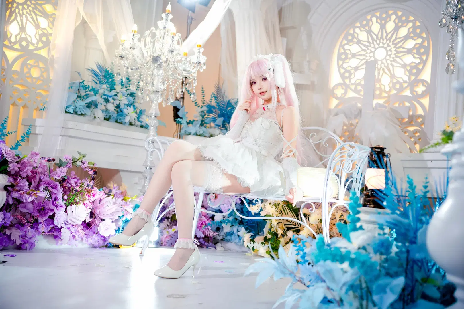 【愛麗絲cos】NIKKE純白婚禮造型與兔耳白絲 - Doodle荼鸦（二次元版） - 第6張