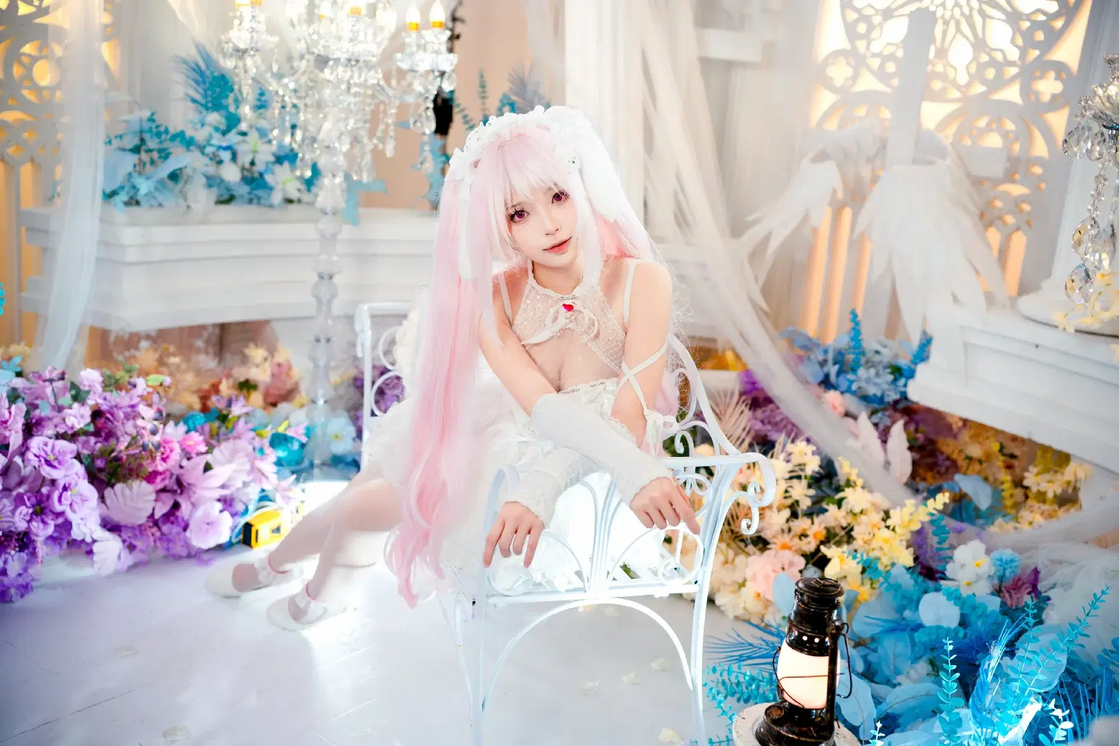【愛麗絲cos】NIKKE純白婚禮造型與兔耳白絲 - Doodle荼鸦（二次元版） - 第9張