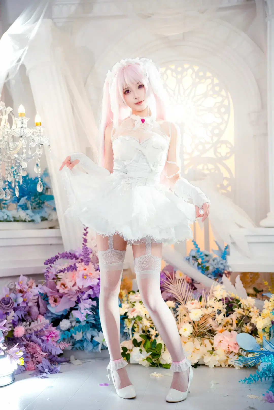 cosplay, 二次元攝影, 愛麗絲cos, NIKKE, 白絲吊帶襪