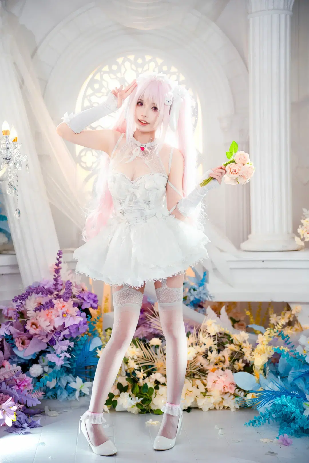 【アリス コスプレ】『勝利の女神：NIKKE』アリスの幻想的な白無垢ベール撮影記録 - Doodle荼鸦（二次元版） - 4枚目