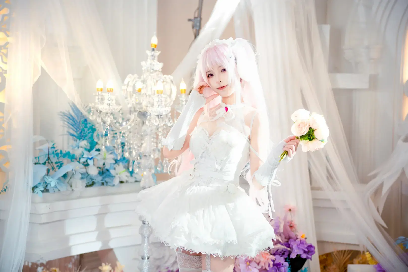 【アリス コスプレ】『勝利の女神：NIKKE』アリスの幻想的な白無垢ベール撮影記録 - Doodle荼鸦（二次元版） - 5枚目