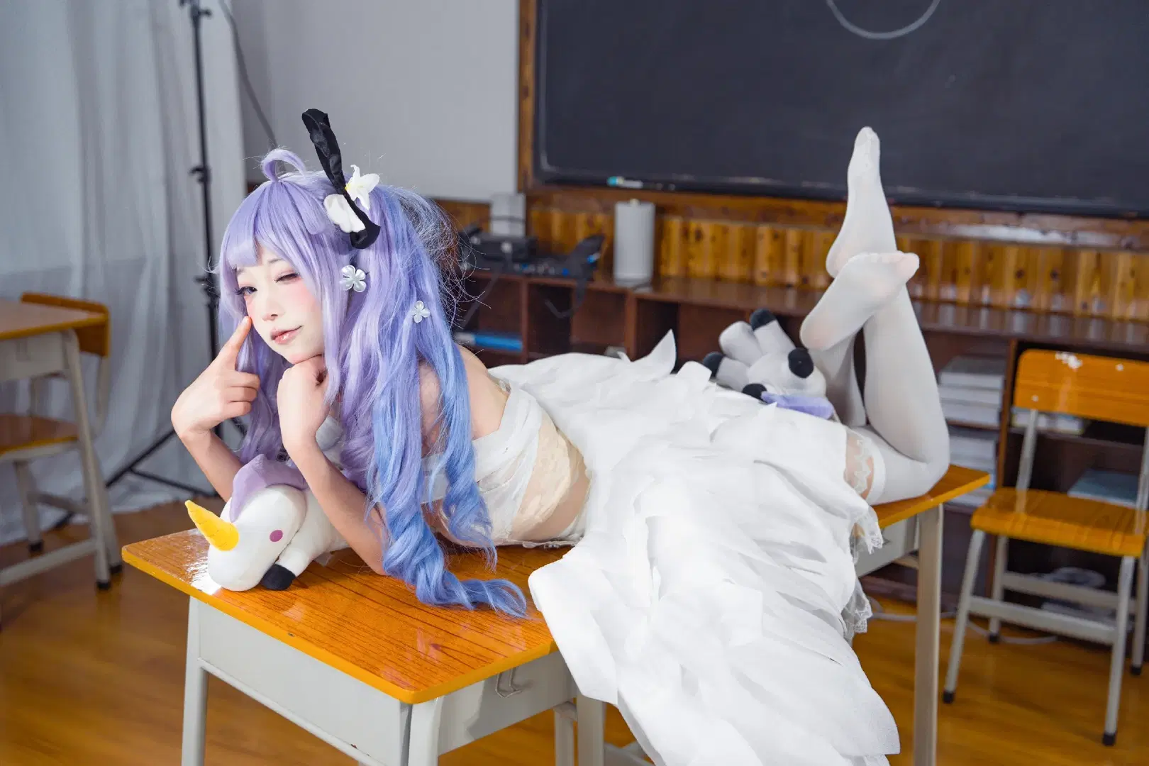【猫大王cos】碧蓝航线校园课桌上的纯白甜美时光 - Doodle荼鸦（二次元版） - 第2张