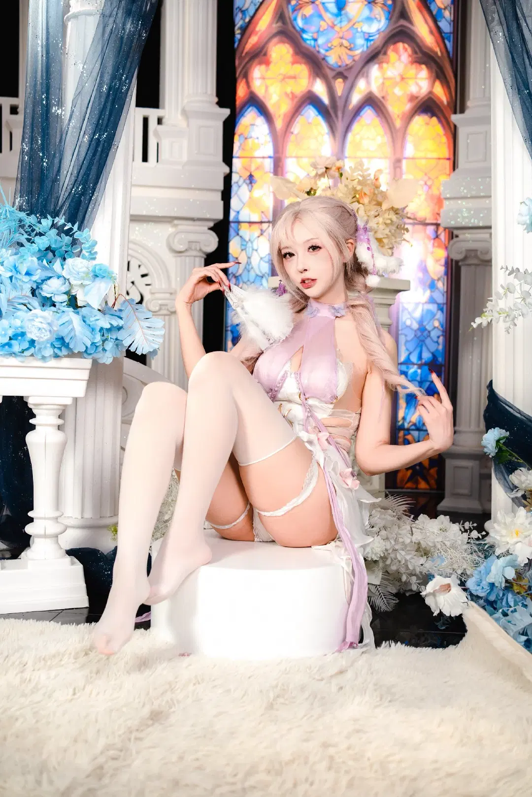 [Yu Linglong cosplay] NARAKA: BLADEPOINT: The Pink-and-White Palette in the Glass Conservatory Is Stunning by Doodle荼鸦（二次元版） - Image 2