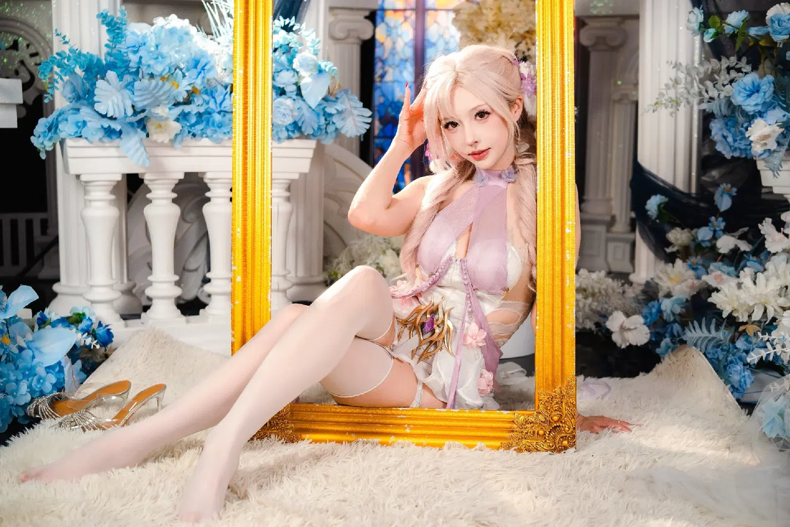 [Yu Linglong cosplay] NARAKA: BLADEPOINT: The Pink-and-White Palette in the Glass Conservatory Is Stunning by Doodle荼鸦（二次元版） - Image 7