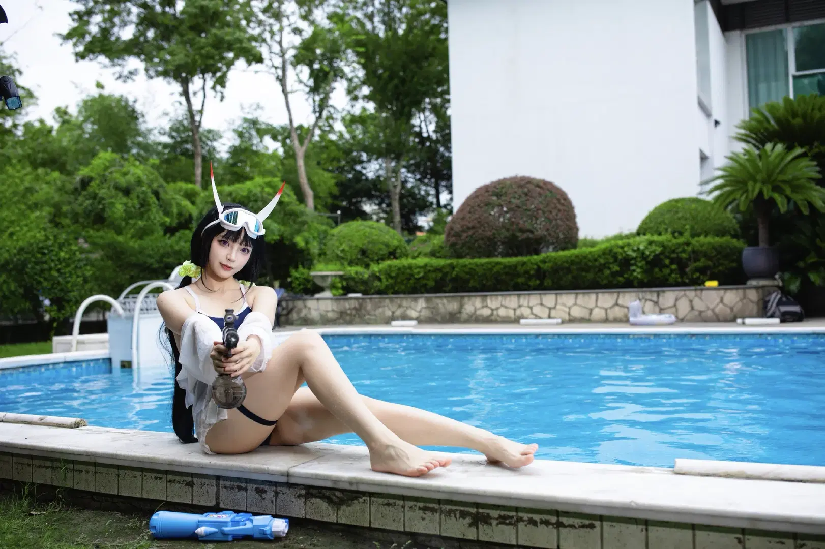 【能代cos】碧蓝航线泳装写真，夏日泳池边的工作记录 - Doodle荼鸦（二次元版） - 第6张
