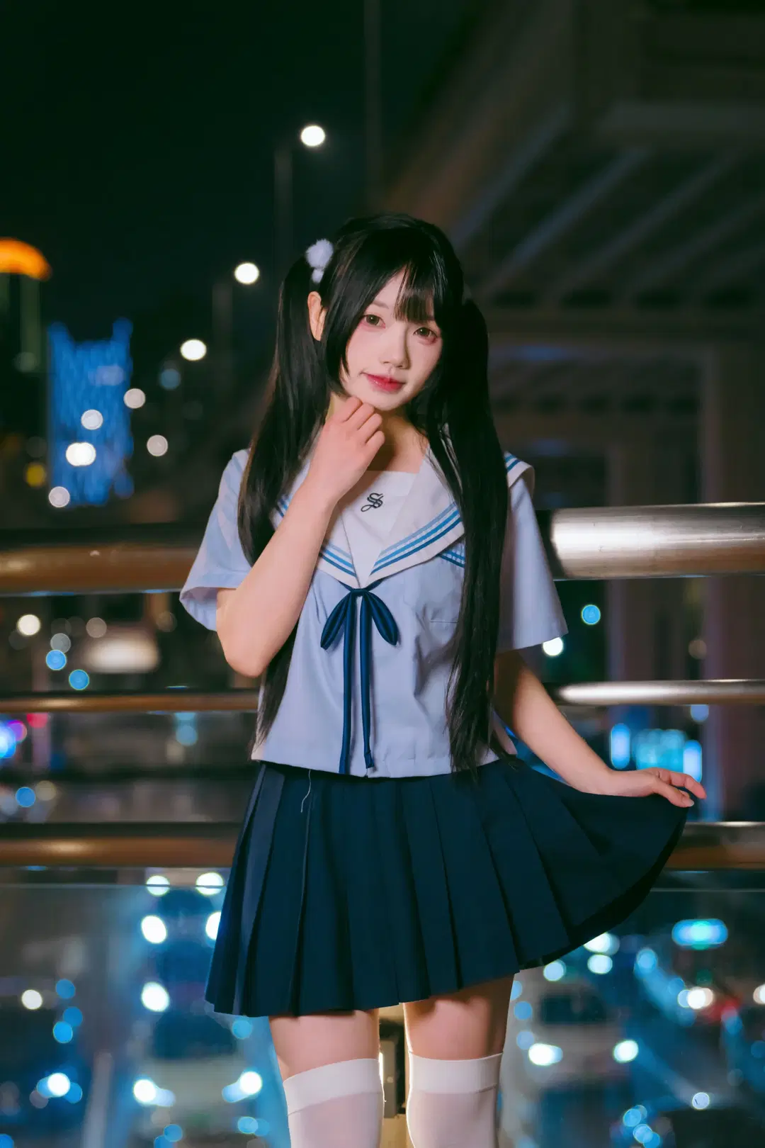 夜半公交站台的校供感水手服写真 - Mr_DDSS - 第6张