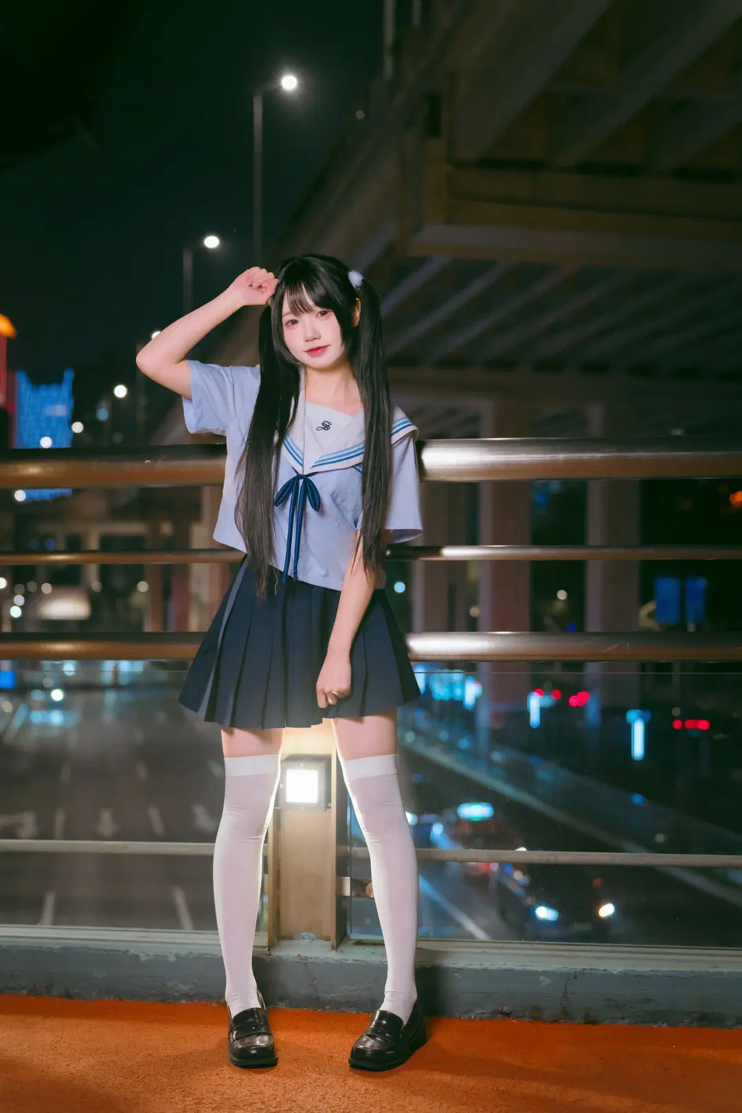 夜半公交站台的校供感水手服写真 - Mr_DDSS - 第7张