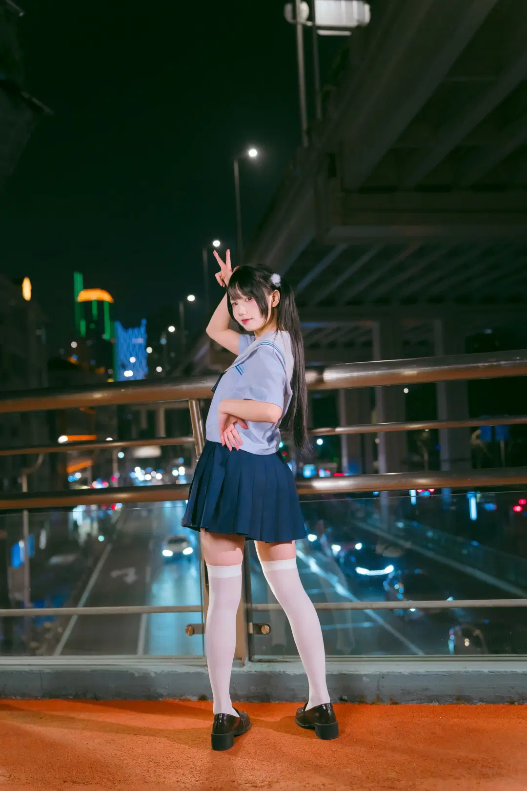 夜半公交站台的校供感水手服写真 - Mr_DDSS - 第8张