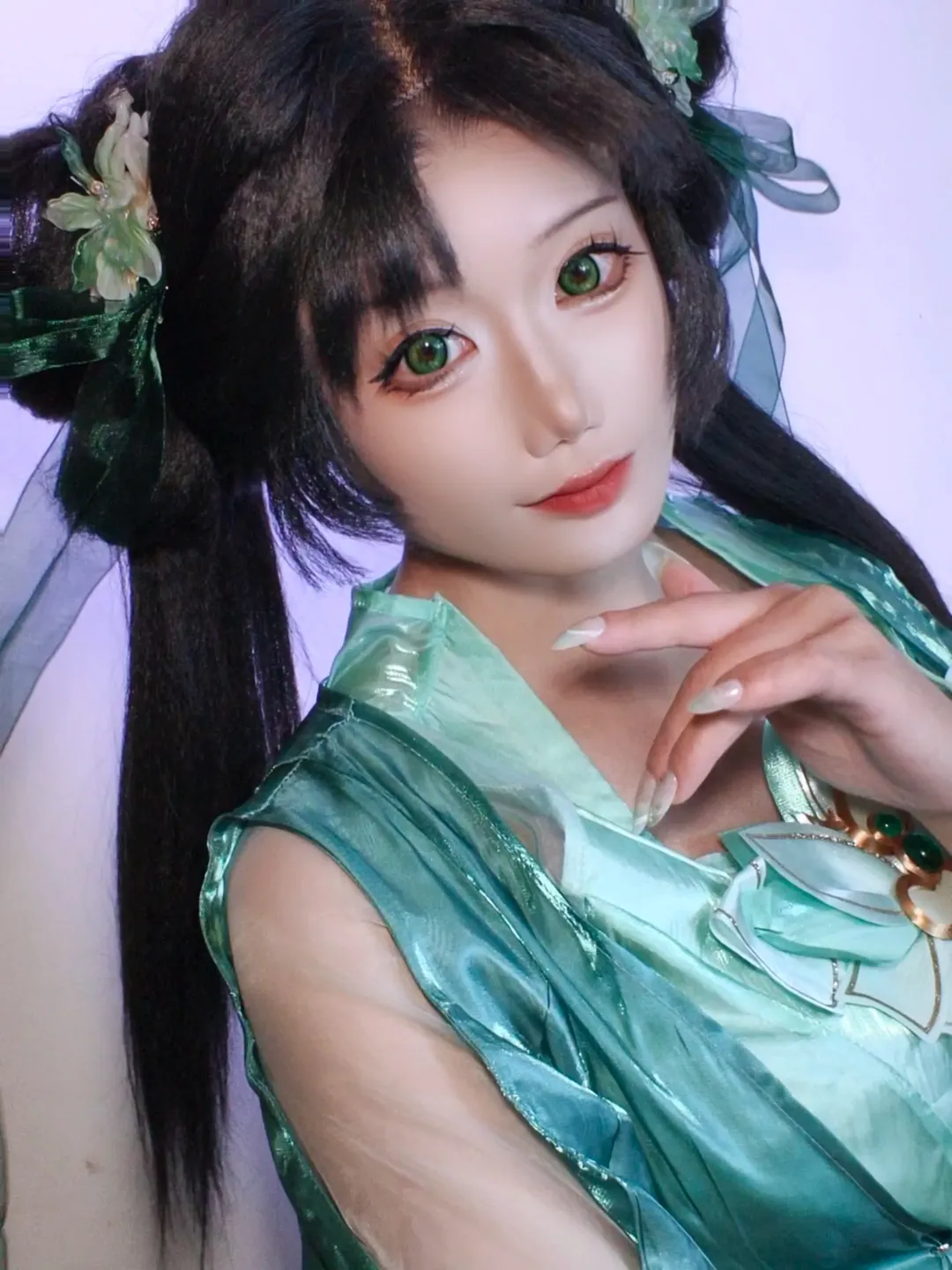 Ancient style cosplay, Chinese anime goddess, Biyao cosplay, Jade Dynasty, Green-themed styling
