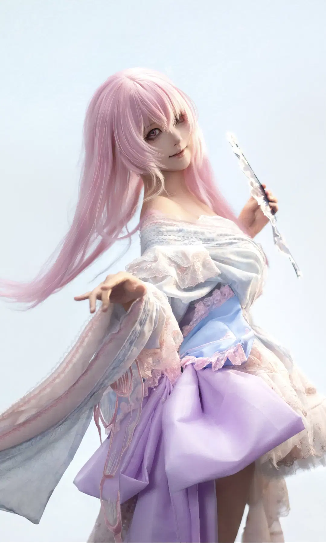 【幽々子コスプレ】東方Projectの白ホリ撮影におけるピンクと紫の幻夢 - Dantaphotograph - 2枚目
