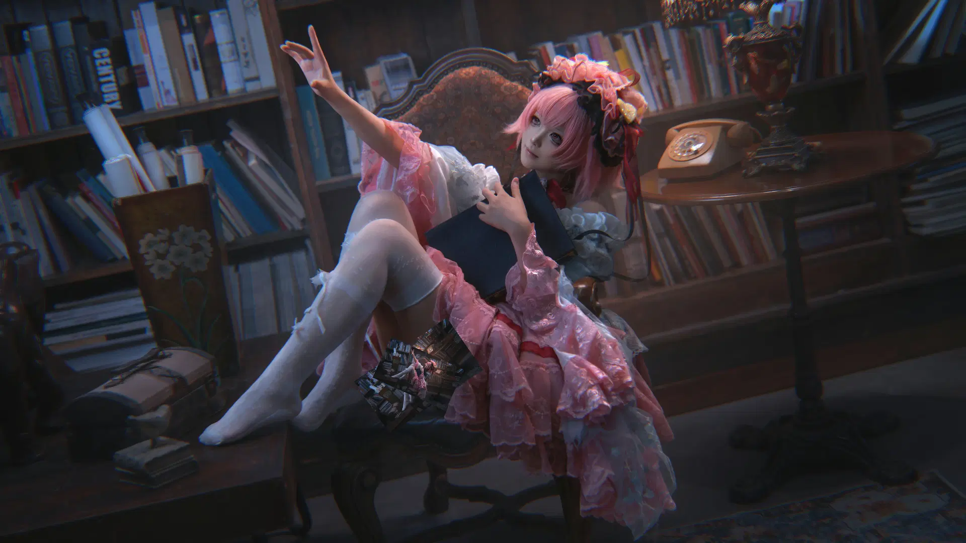 【古明地さとり コスプレ】『東方Project』クラシカルな書斎で魅せる雰囲気のある写真の世界 - Dantaphotograph - 2枚目