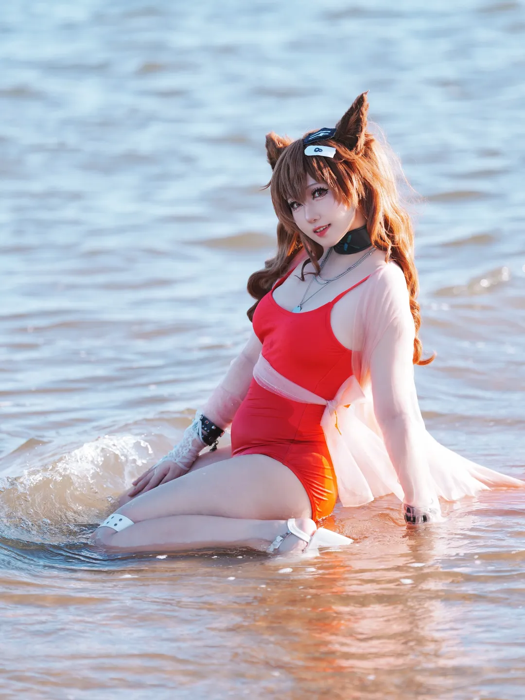 cosplay, 泳装, 明日方舟, 夏日外景, 安洁莉娜cos