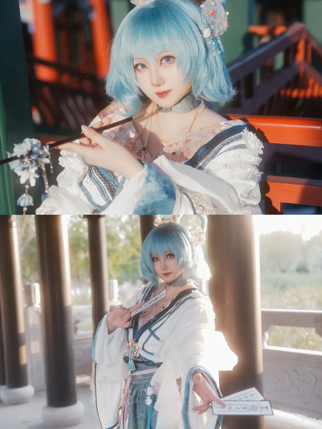 【霍青娥cos】东方Project 霍青娥 蓝发古风造型出片记录 - 小天才涵宝 - 第2张