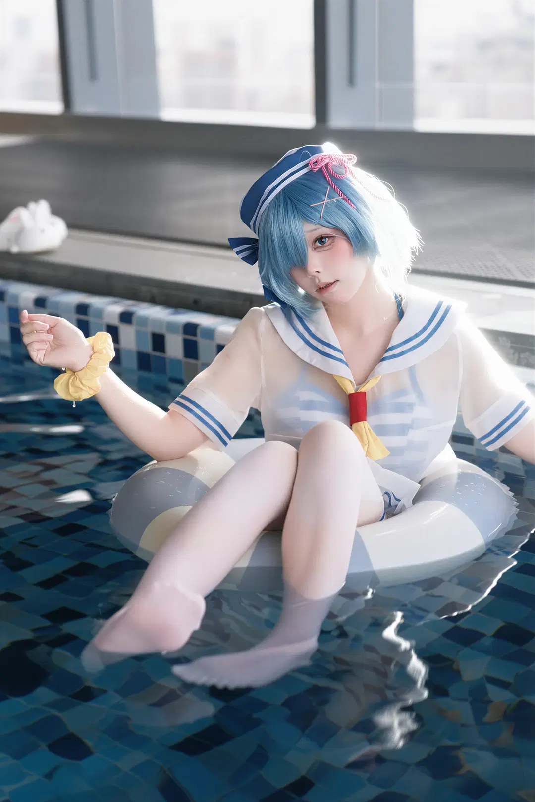 [Rem cosplay] Blue Sailor Suit and Poolside Summer Refreshment by DC_Official - Image 2
