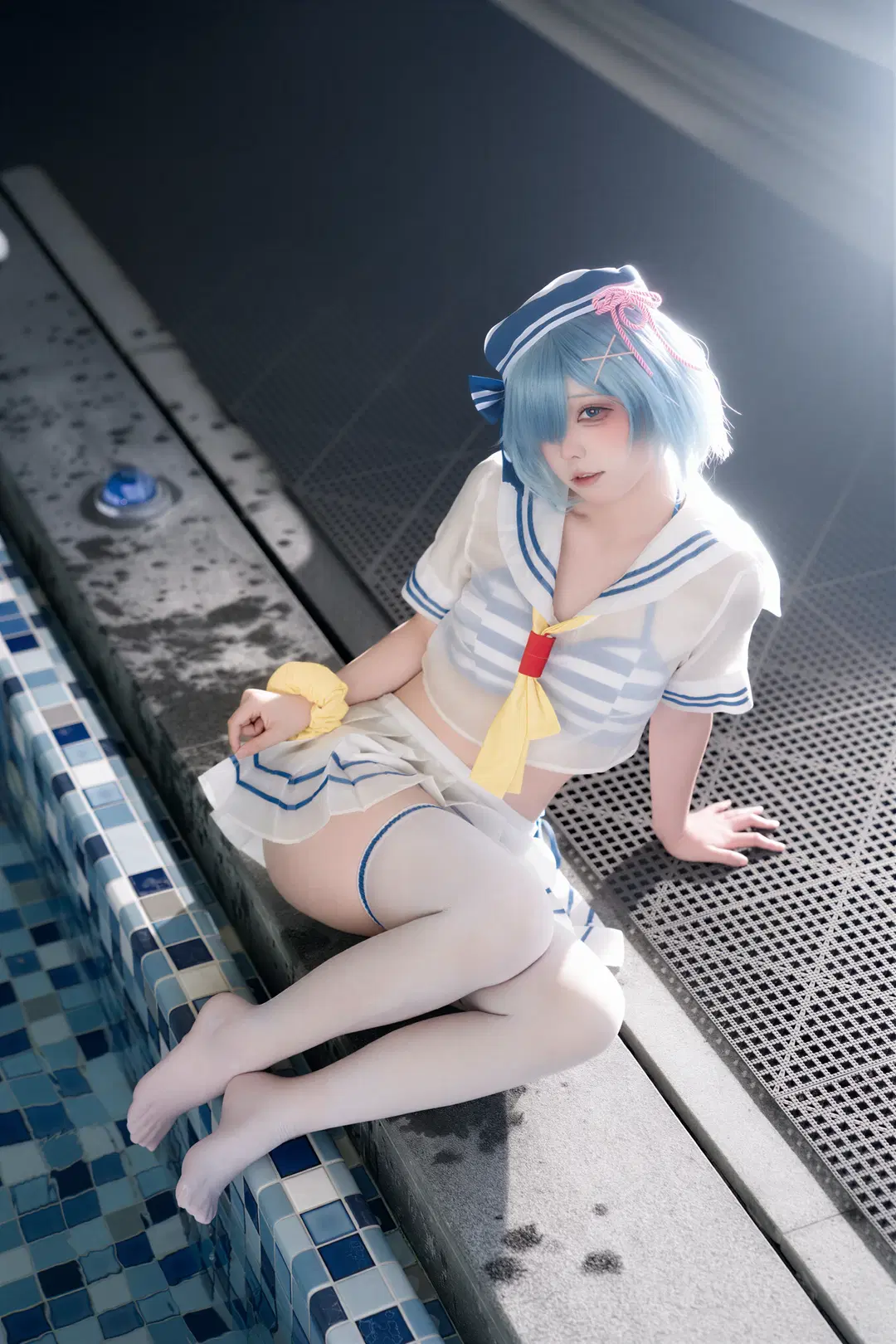 [Rem cosplay] Blue Sailor Suit and Poolside Summer Refreshment by DC_Official - Image 3