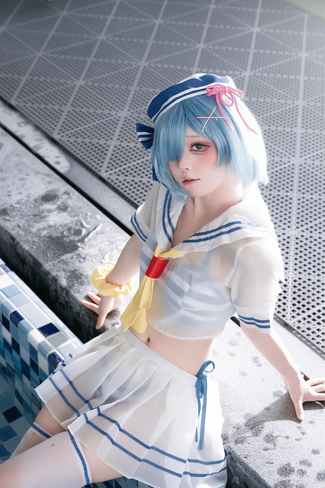 [Rem cosplay] Blue Sailor Suit and Poolside Summer Refreshment by DC_Official - Image 5