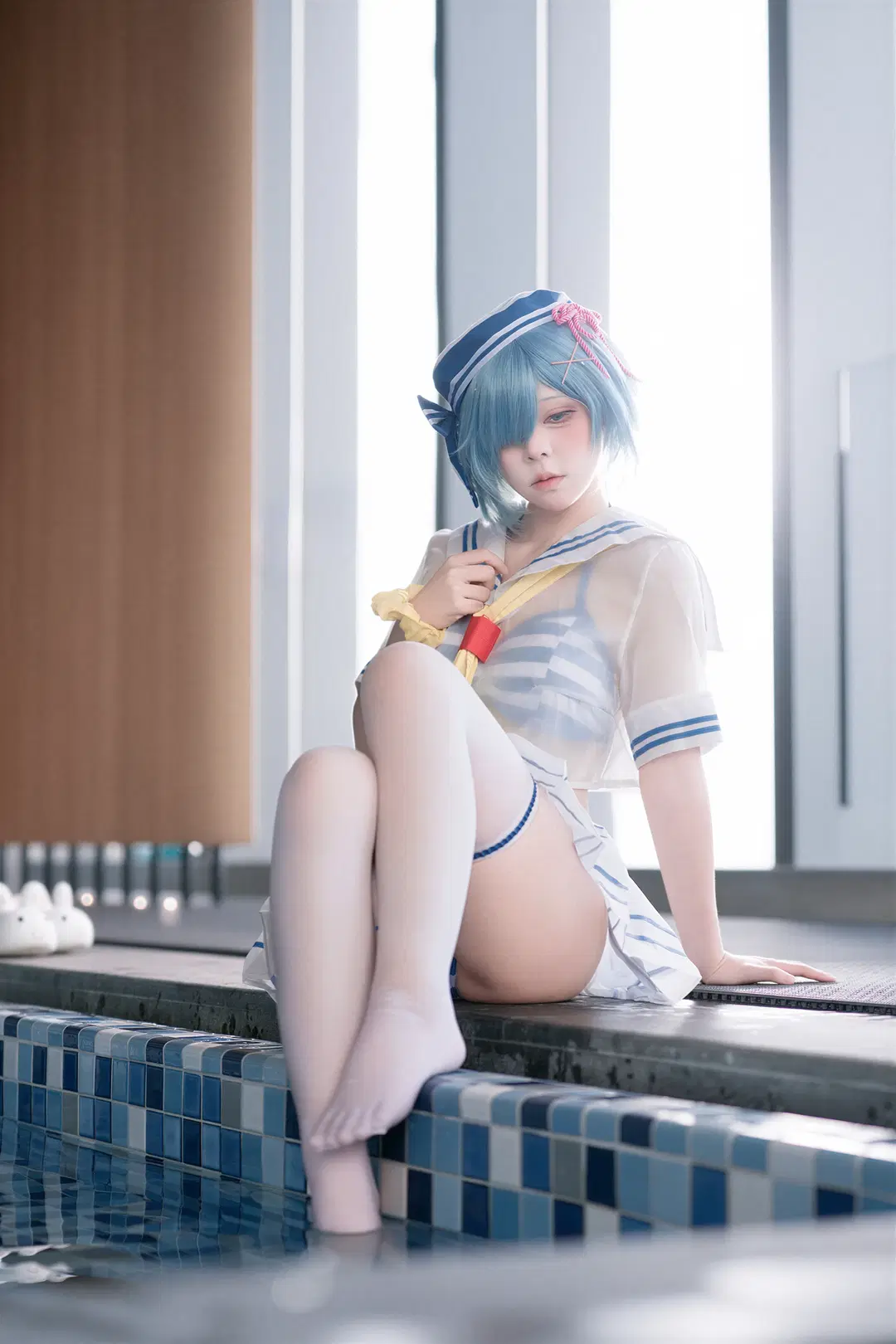 【蕾姆cos】从零开始的异世界水手泳装拍摄 - DC_Official - 第2张