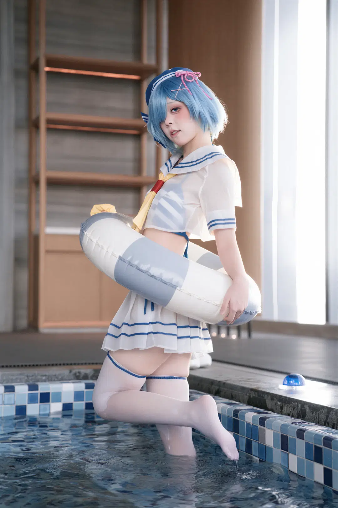 【蕾姆cos】从零开始的异世界水手泳装拍摄 - DC_Official - 第3张