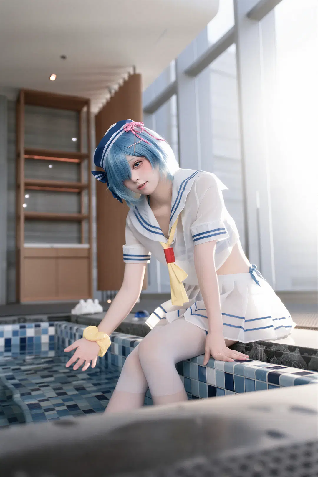 【蕾姆cos】从零开始的异世界水手泳装拍摄 - DC_Official - 第4张