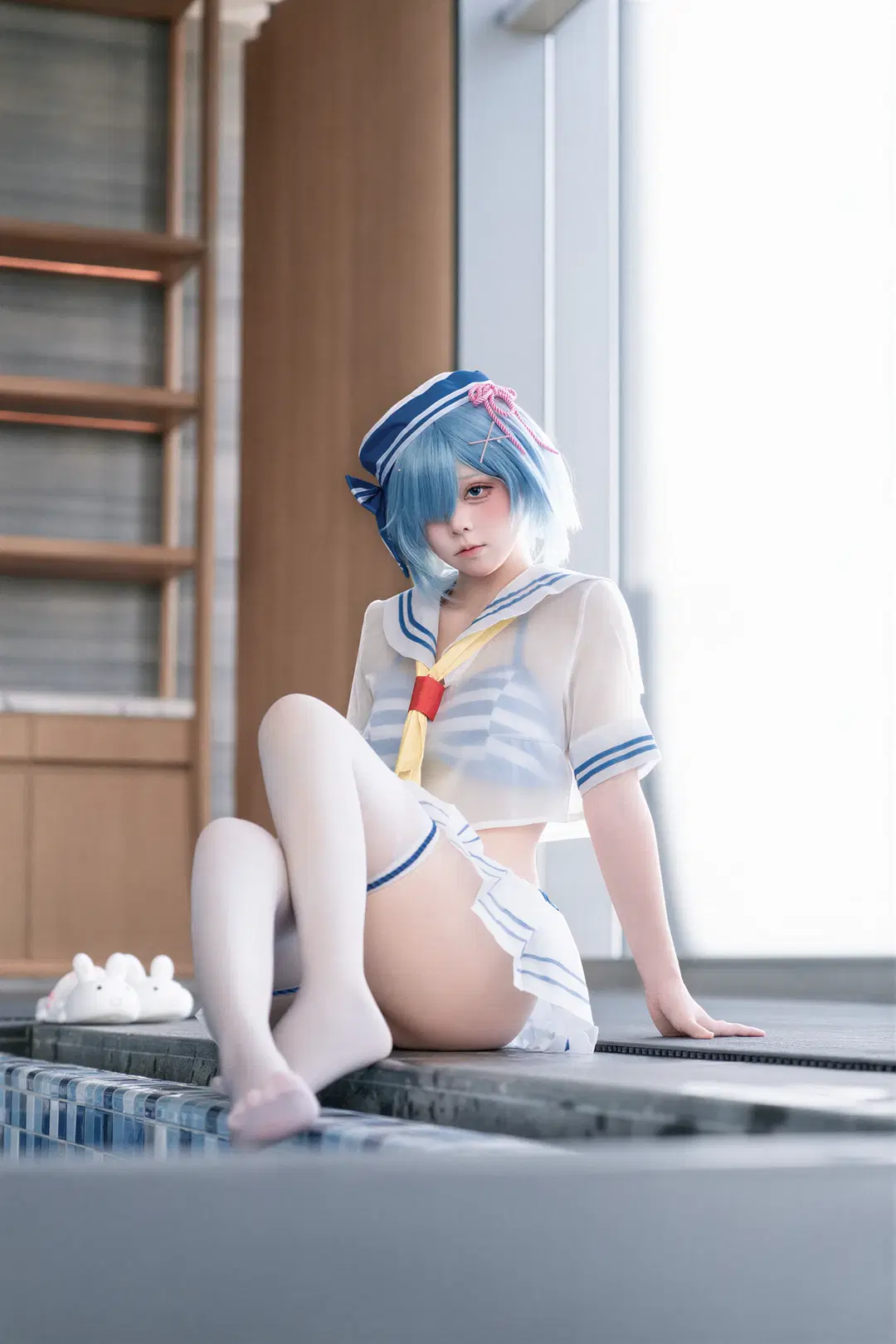 【蕾姆cos】从零开始的异世界生活，泳池边的蓝色心动 - DC_Official - 第4张