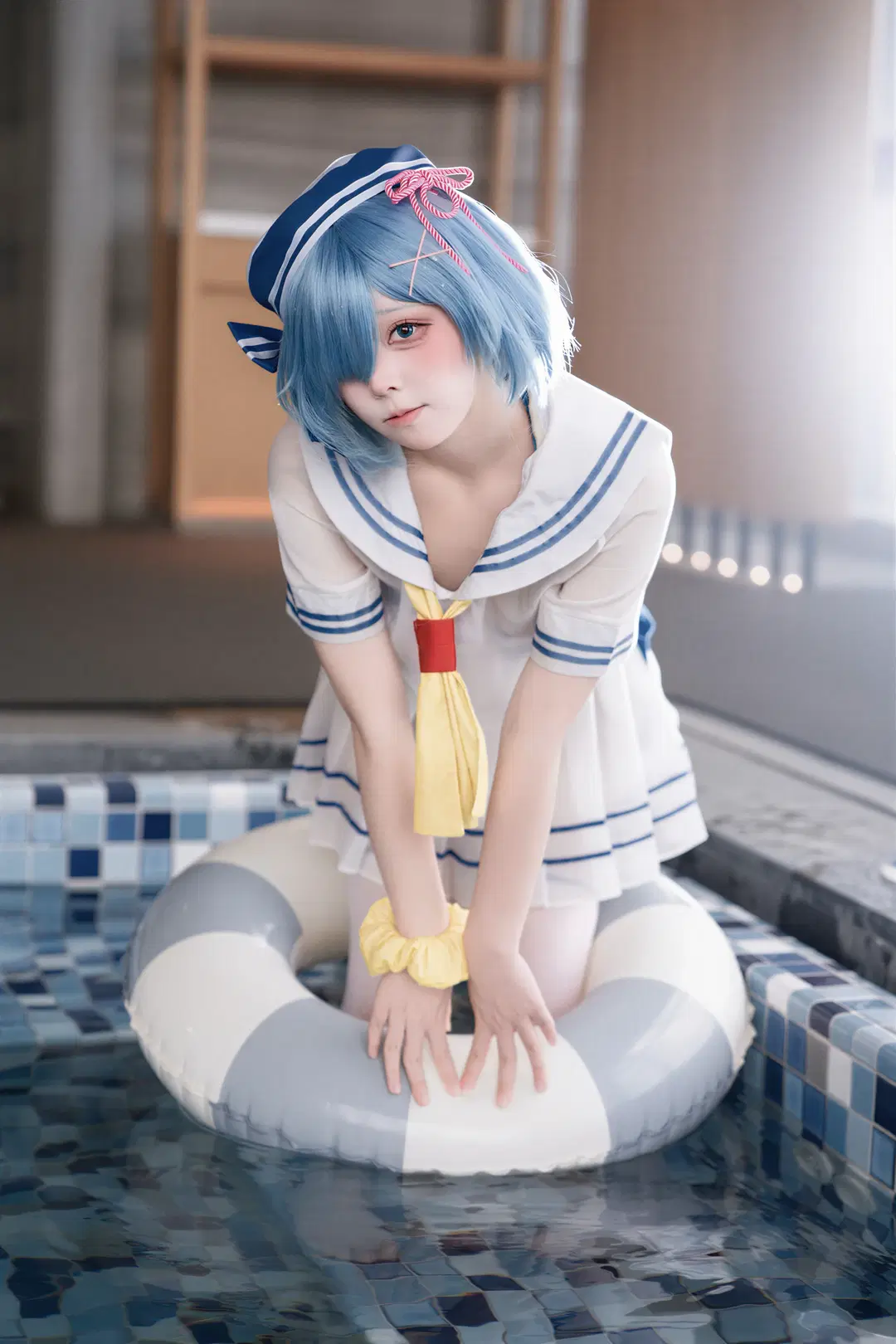 【蕾姆cos】从零开始的异世界生活，泳池边的蓝色心动 - DC_Official - 第5张