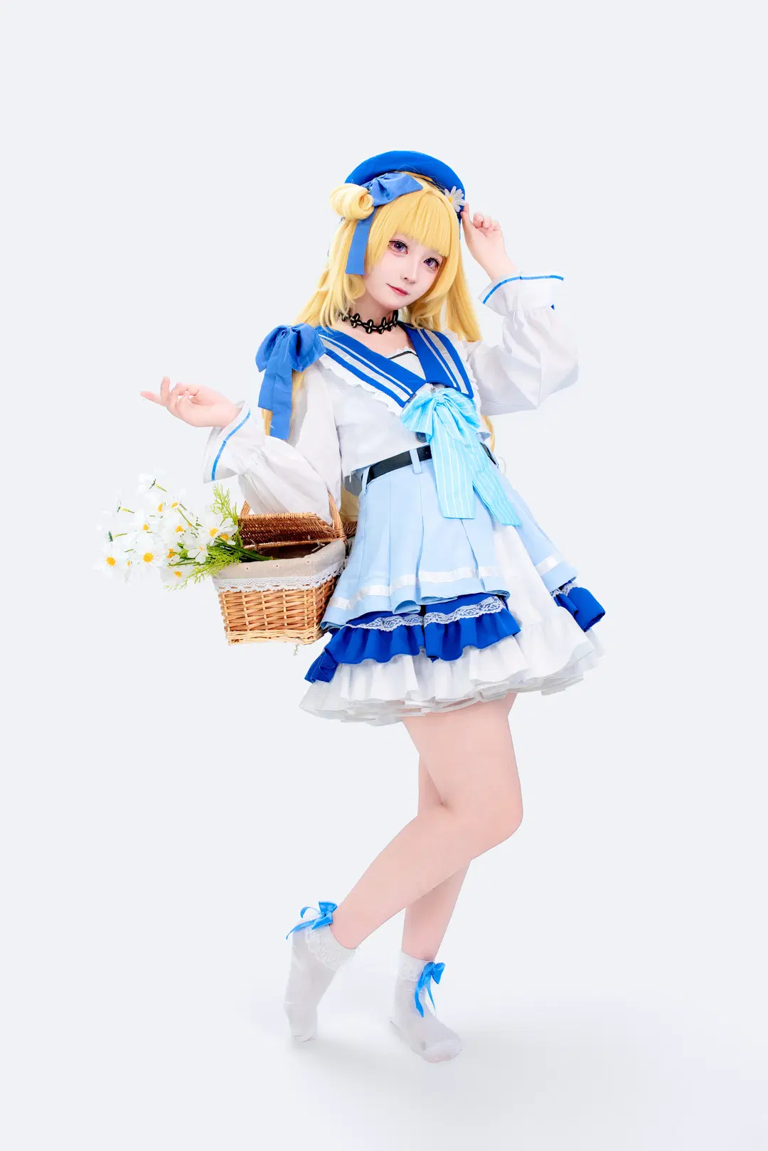 [Phoebe Cosplay] Wuthering Waves Phoebe Sailor Suit Look: Maxing Out the Adorable Flower Basket Aesthetic by 茜冉XiRan - Image 3