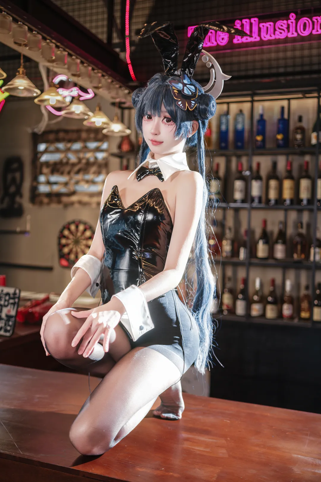 妃咲cos, 碧蓝档案, 兔女郎, 黑丝, 酒吧 - 第3张