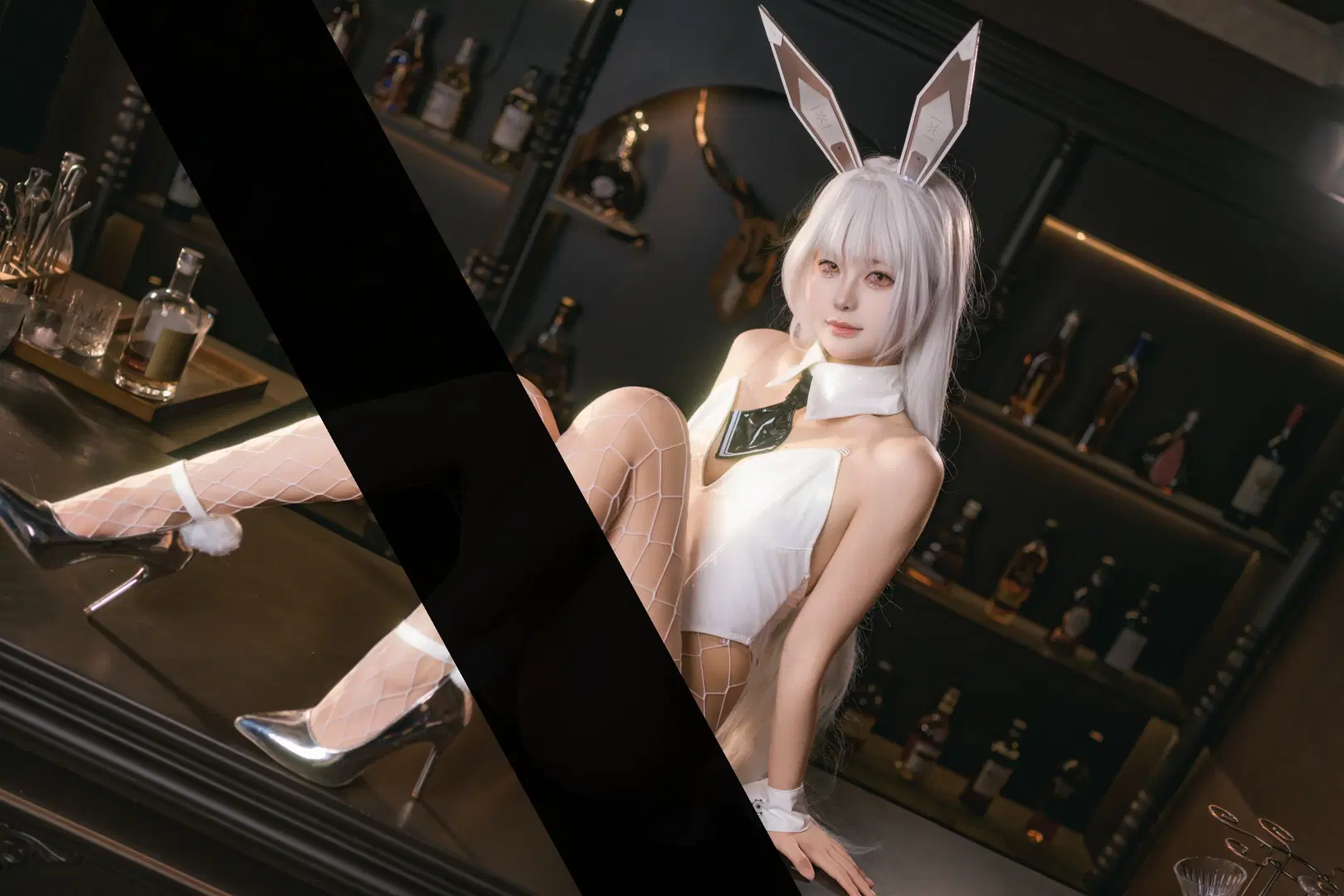 [ブランコスプレ] 勝利の女神 バニーガールスタイリング、バーに佇むほろ酔いエージェント - Shiro - 6枚目